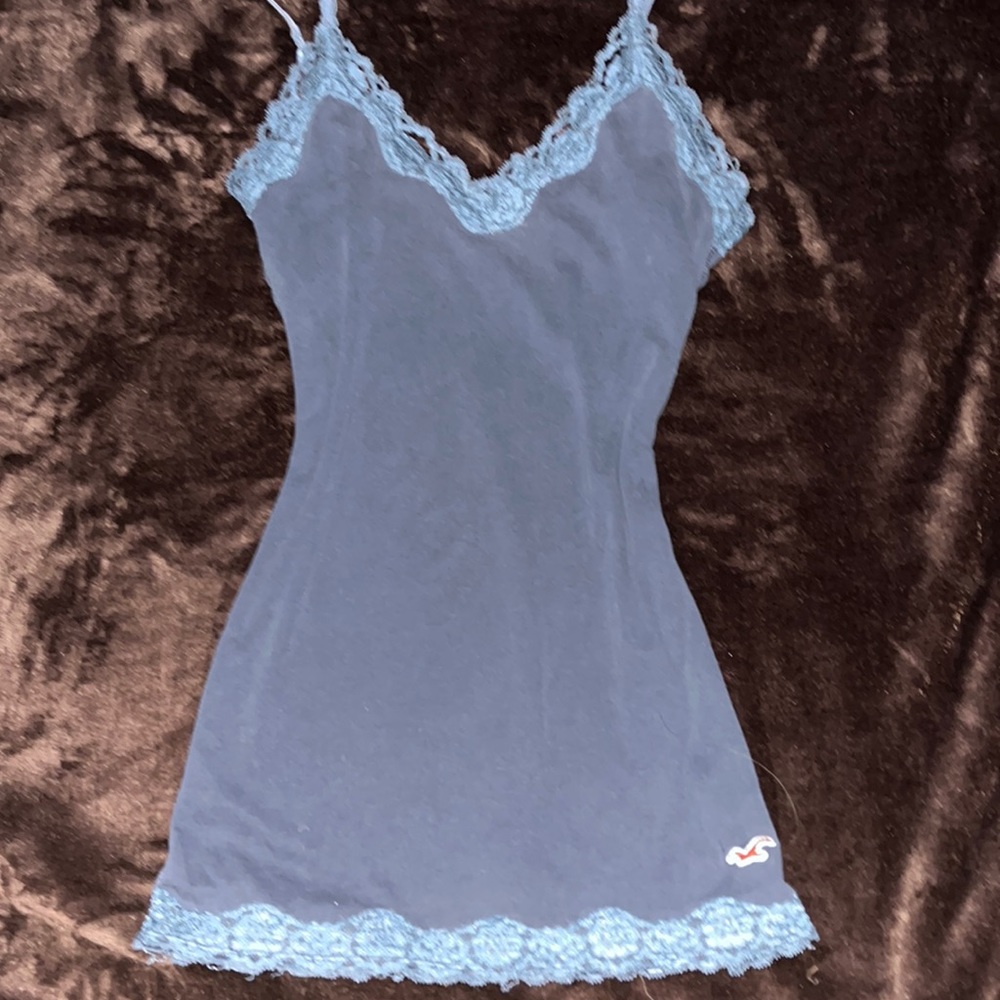 vintage distressed blue Hollister tank top